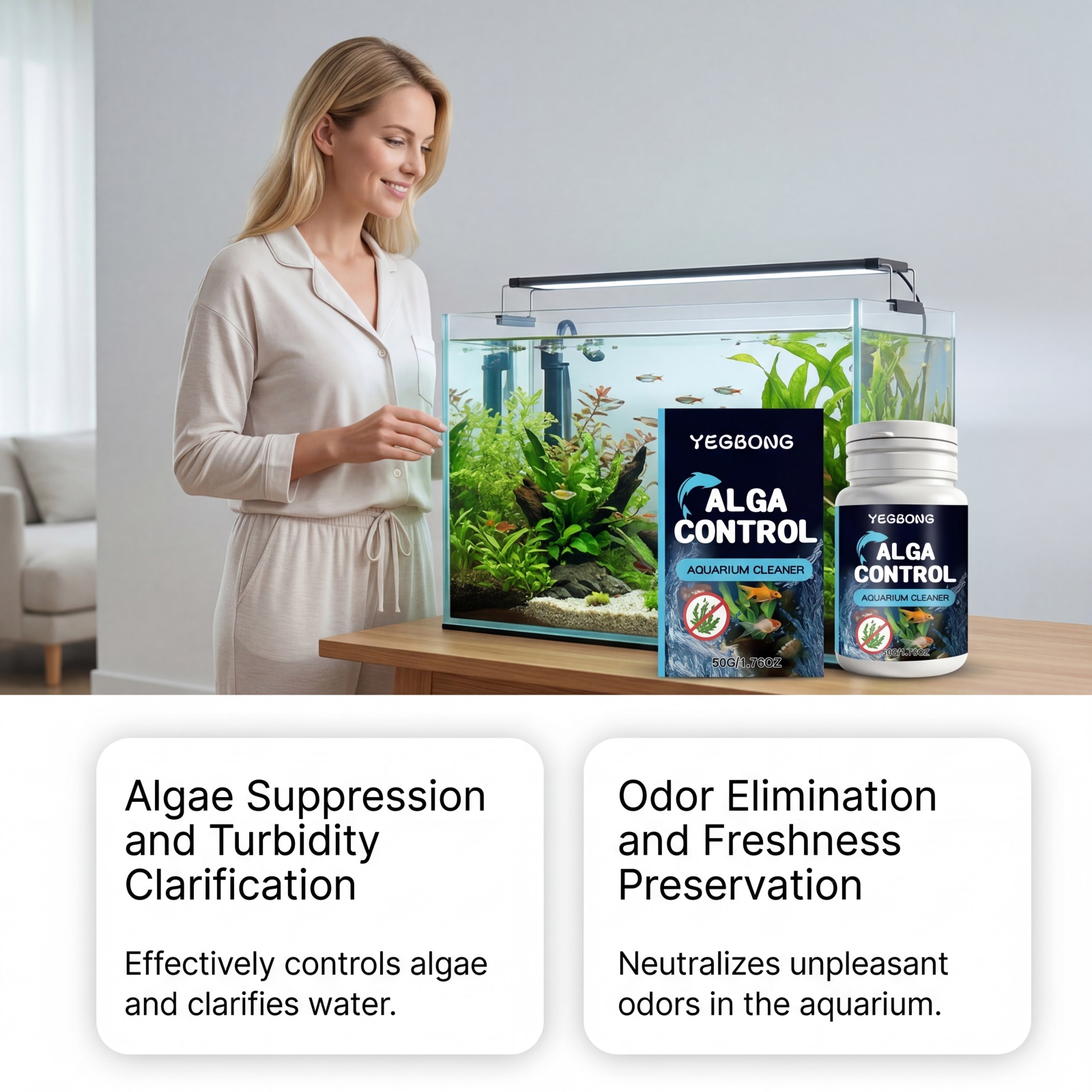 50g Aquarium Cleaner Powder Fi - Planted Aquarium Algae Control review and price