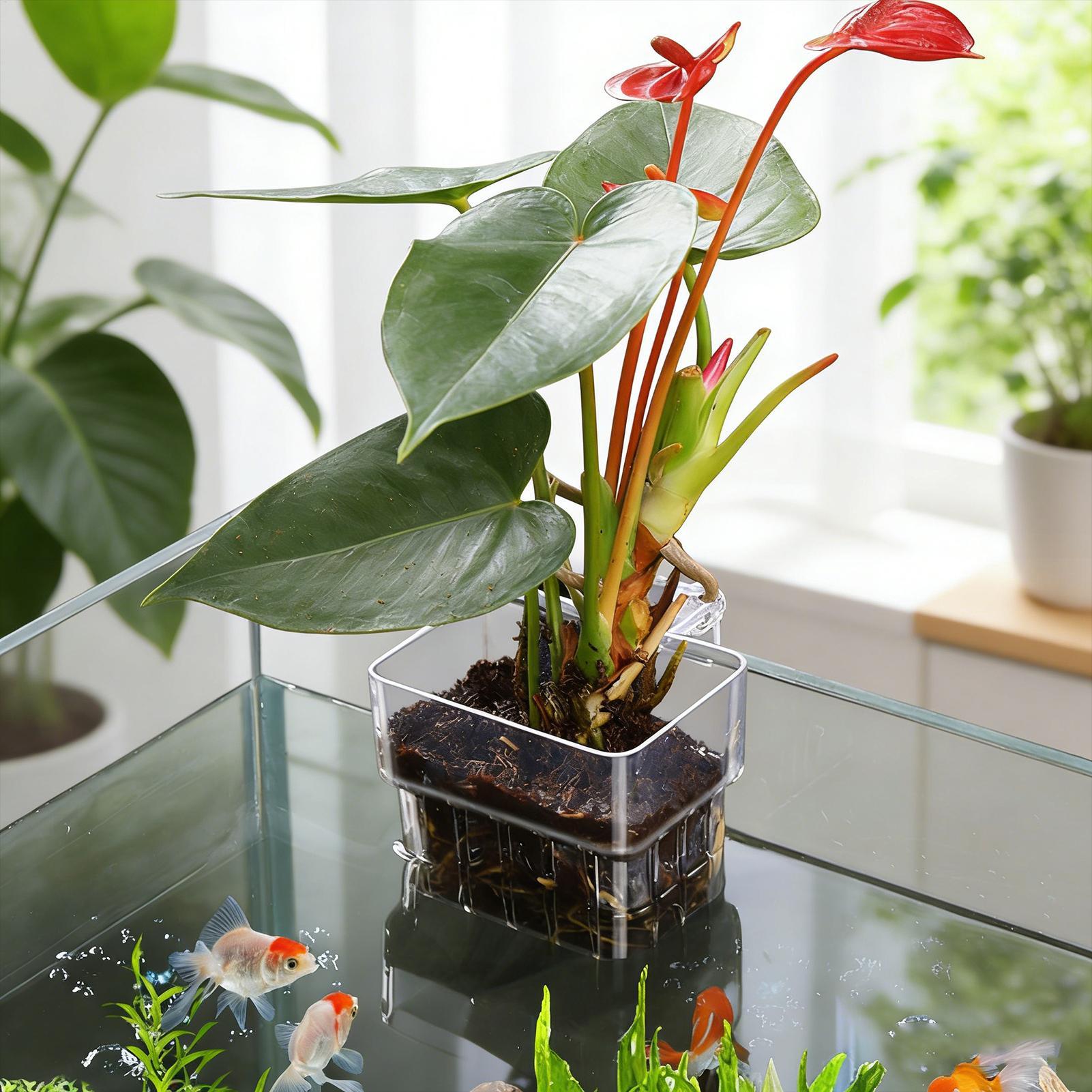 Aquarium Plant Basket Transpar - Plant Aquarium Pot review and price