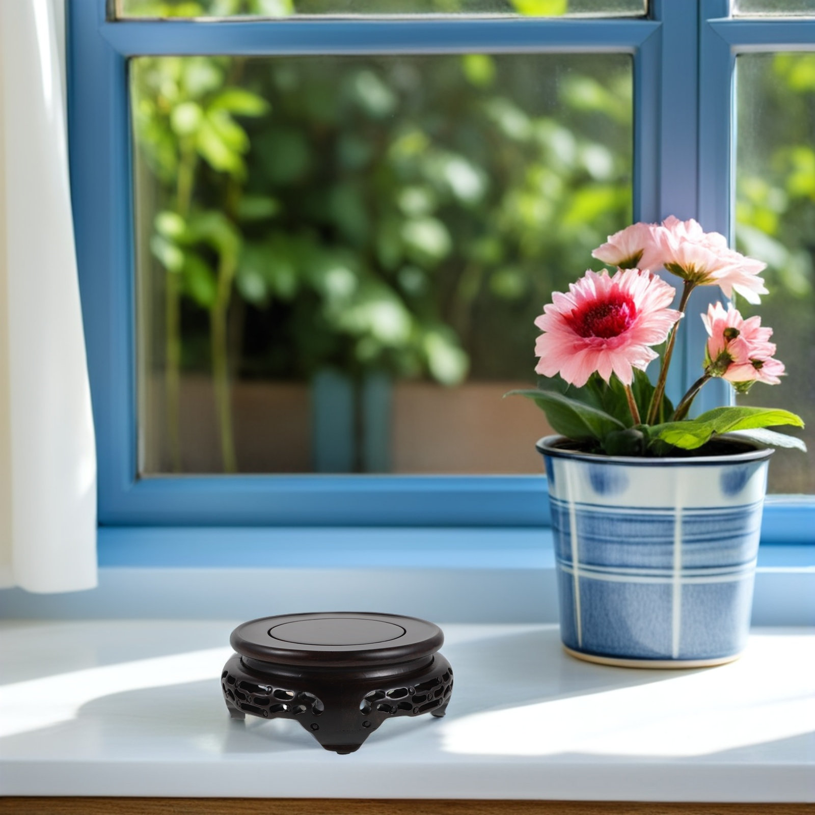 Wooden Vase Display Stand Roun - Plant Aquarium Pot review and price